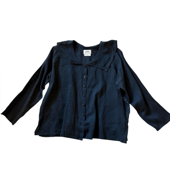 Flax By Jeanne Engelhard Simple is Superb 100% Linen Made in Lithuania Blouse - Picture 1 of 5